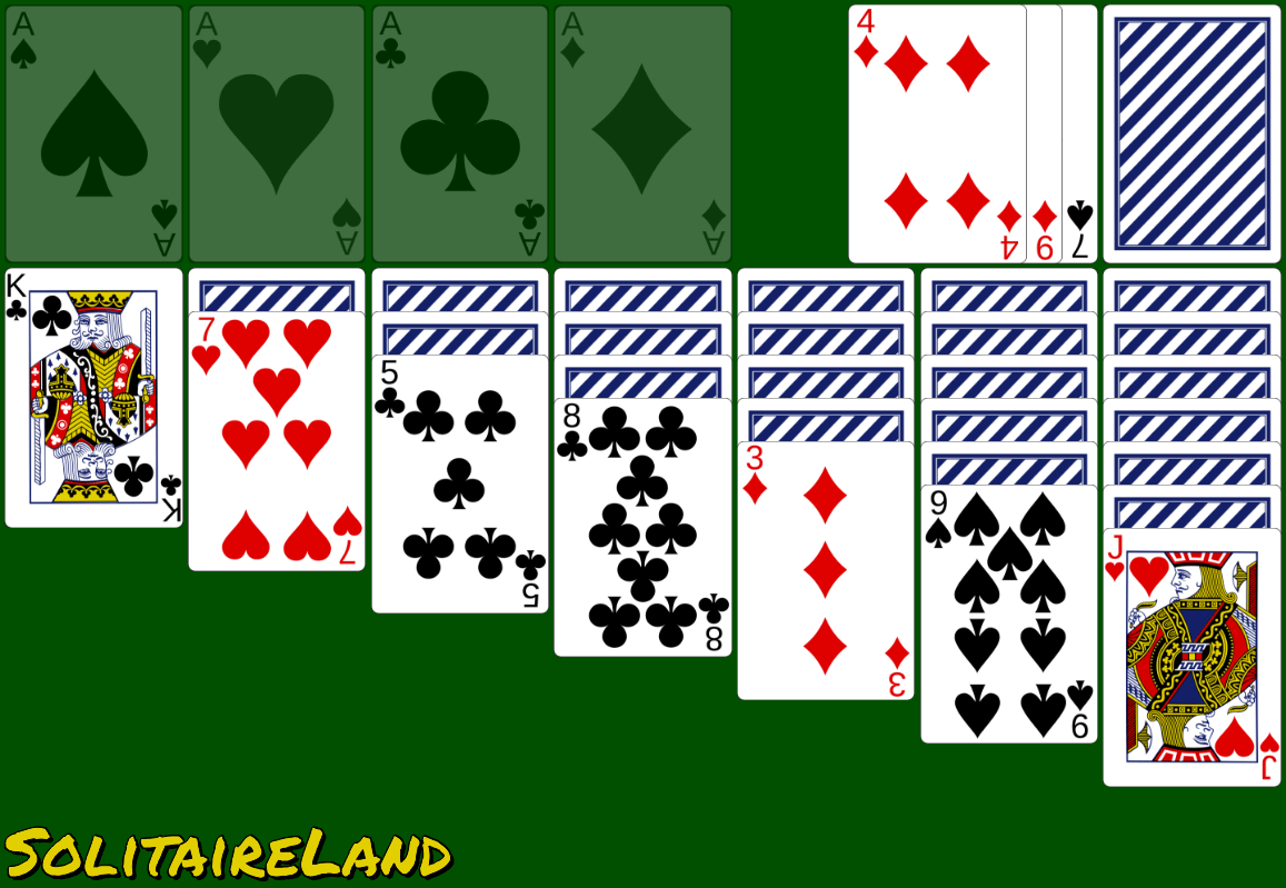 Пасьянс Косынка (три карты) | Играйте онлайн на 100% бесплатно в Solitaire  Land